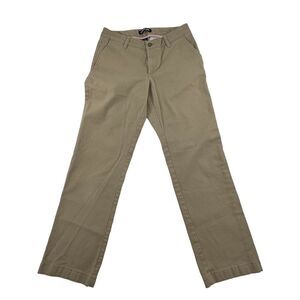 Lands' End Women's Khaki Chino‎ Pants Straight Leg Casual Trousers